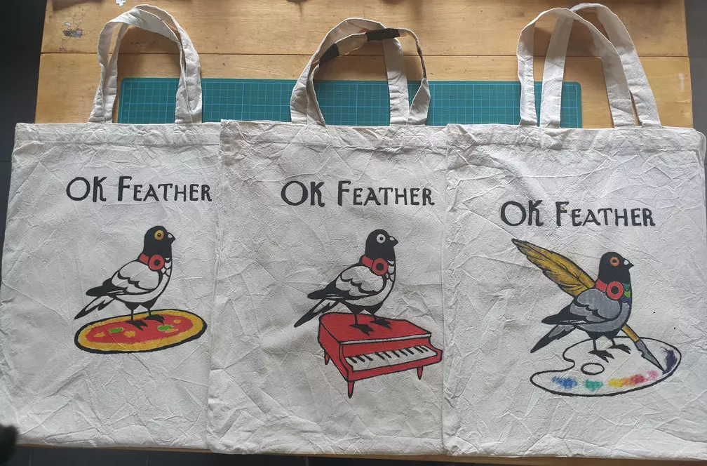 band tote bags.